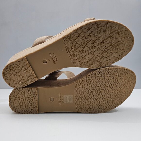 NEW Stuart Weitzman Boardwalk 65 Wedge Sandal Platform Sandalwood Tan Suede 11 - Picture 11 of 13